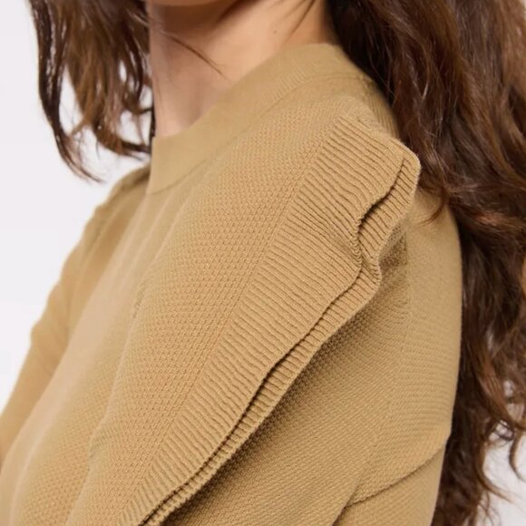 NWT MAX MARA GENERO PUFF SLEEVE SWEATER IN HONEY BROWN - Picture 3 of 9